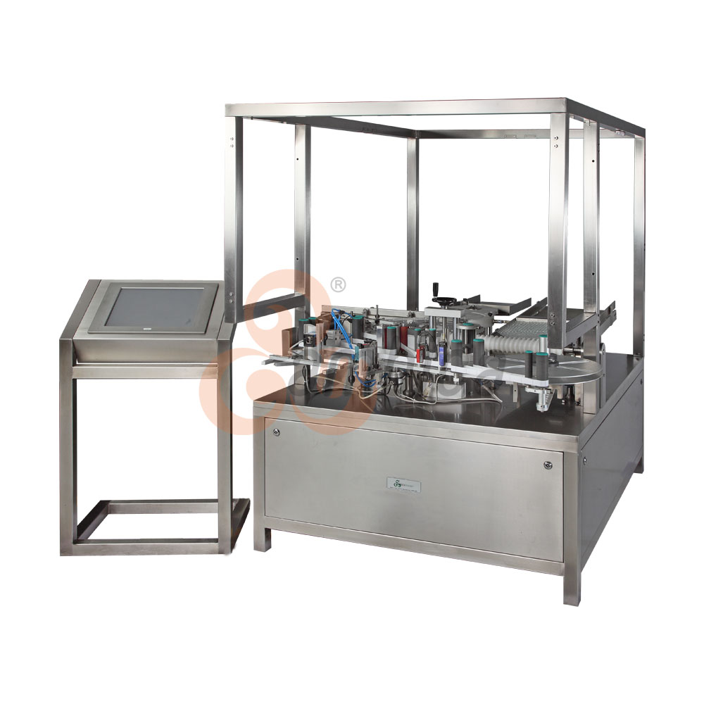 Automatic Super High Speed Self Adhesive (Sticker) Ampoules Labelling Machines with Camera Based Inspection and Rejection System. Models: AHL-300ASA-R, AHL-450ASA-R and AHL-600ASA-R